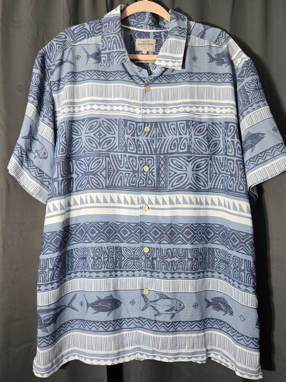 Quiksilver Waterman Laki Maikai Woven Beach Shirt XL